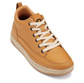 Elevated Leatherette Micro-Perforated Sneakers (Camel Brown & Gum Sole)