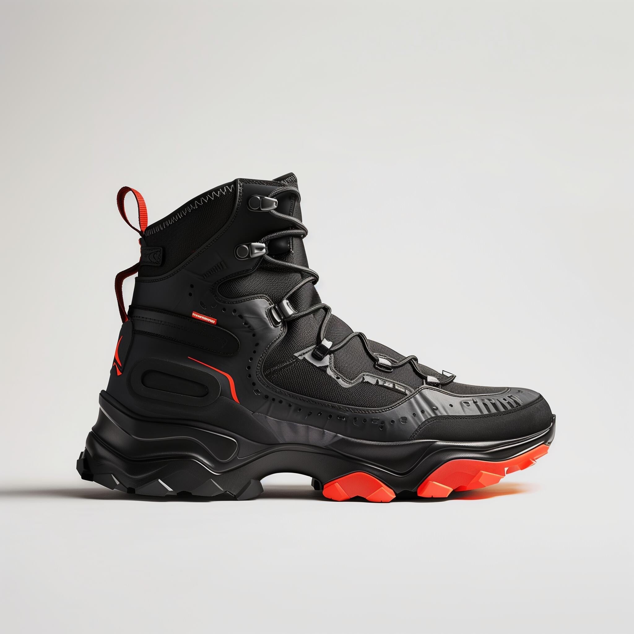 Zyvera Apex Tactical Boot — Stealth Black & Lava Orange